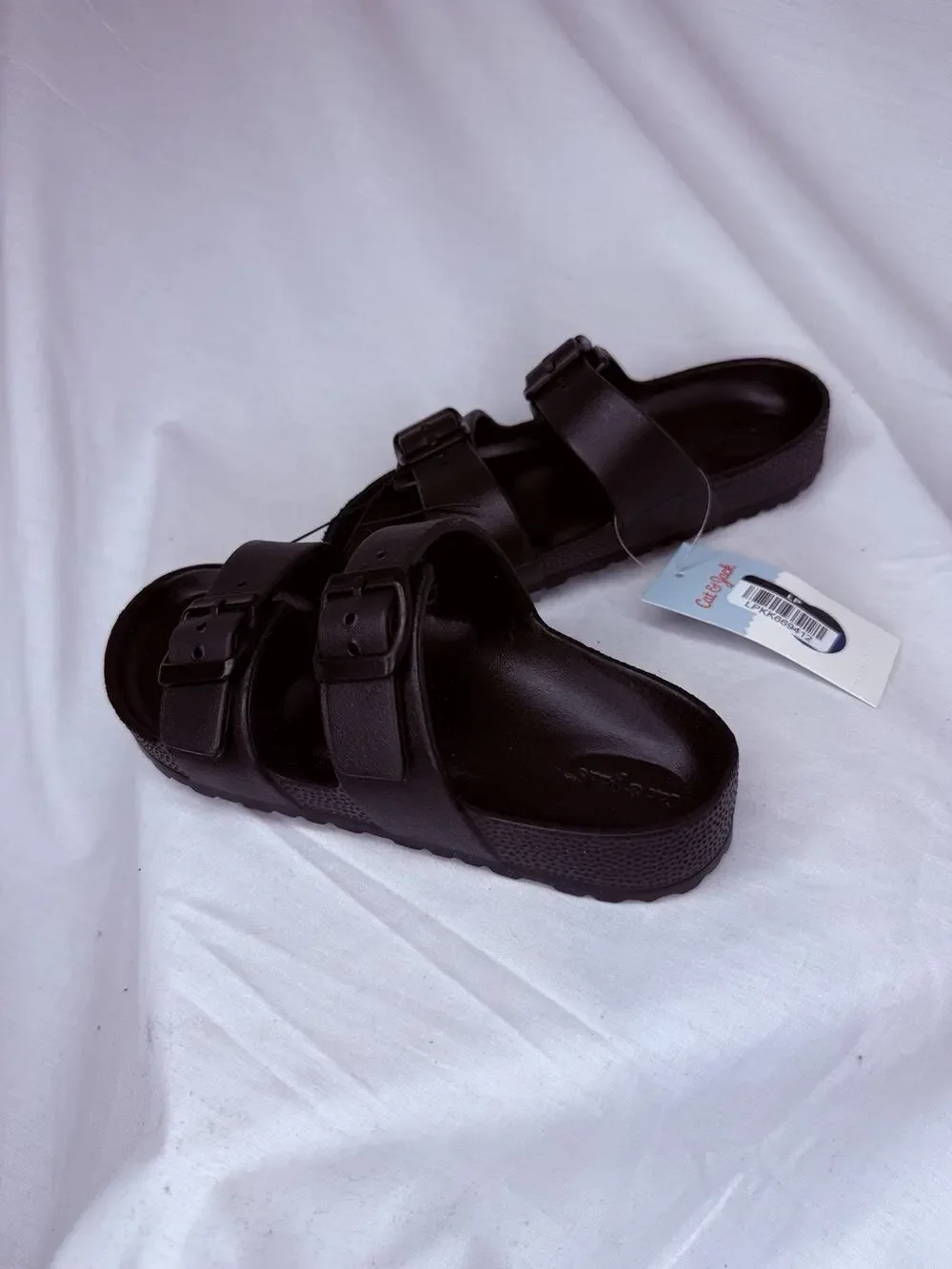 Kids' Noa Blown Footbed Sandals Cat & Jack Black Kids 3, NWT